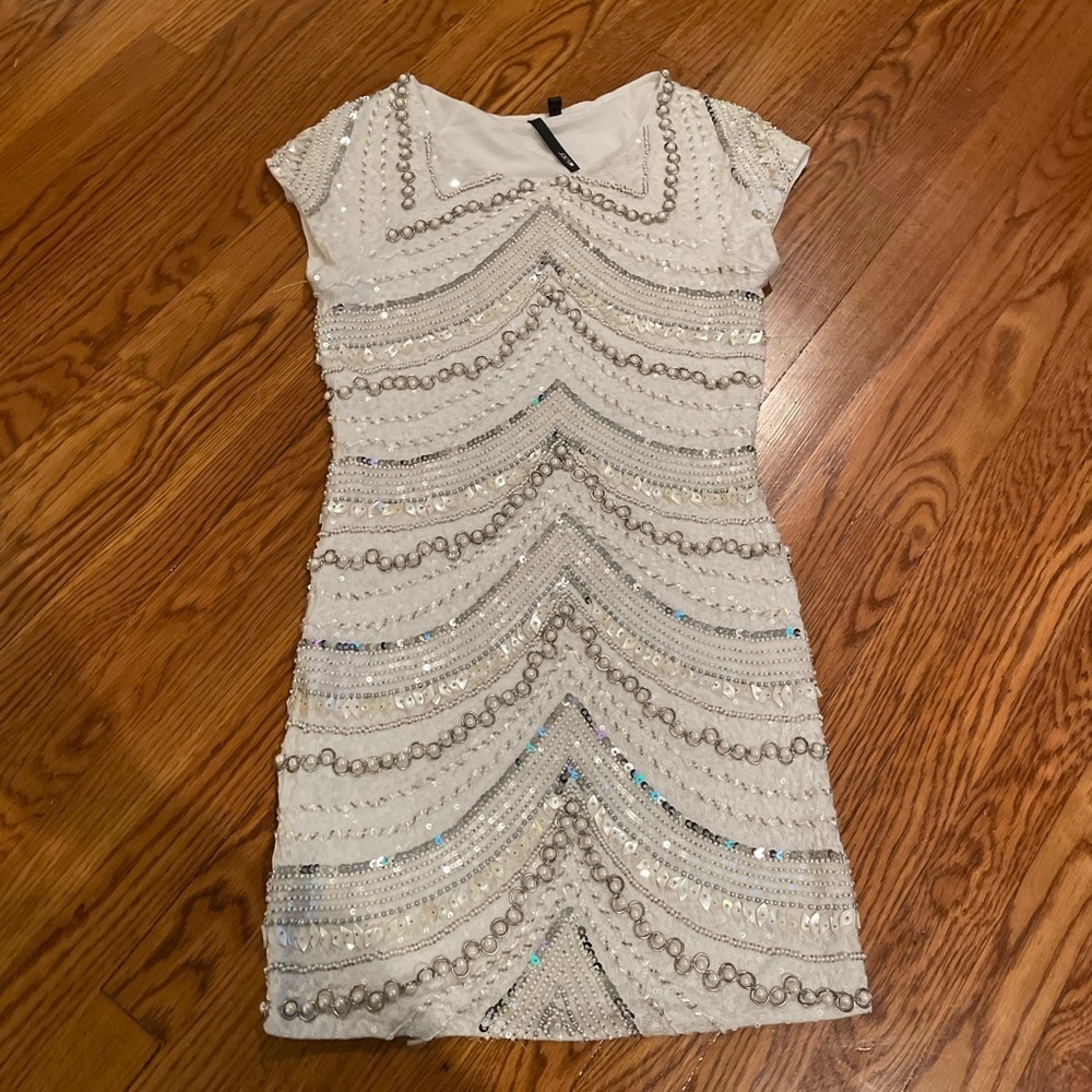 Joe's Jeans White Beaded Mini Dress